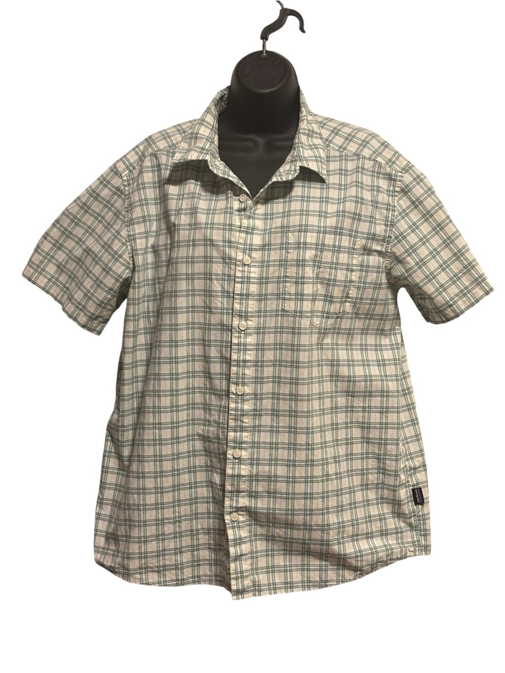 Patagonia Men's Short Sleeve Plaid Button-Up Shirt - Blue/White